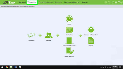 Interfaz del software ZKAccess 3.5