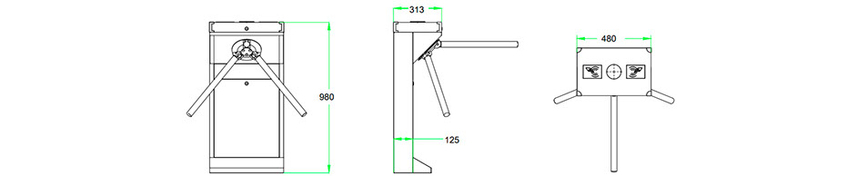 Diagrama de dimensiones TS1000D