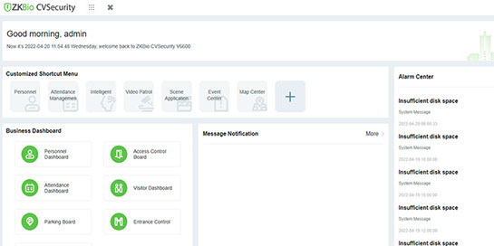 Panel de control de visitantes - ZKBio CVSecurity